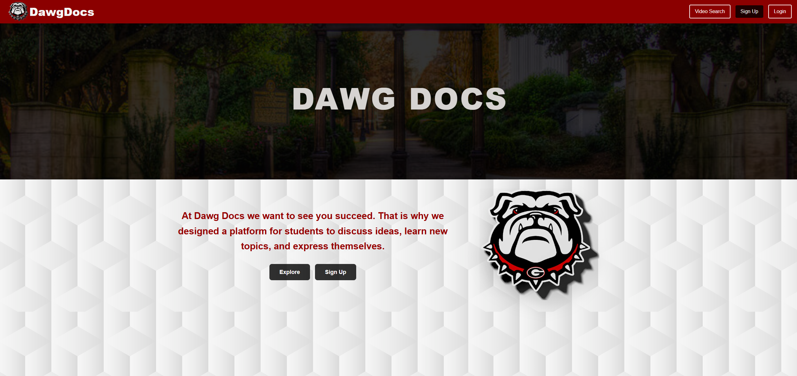 Screenshot of DawgDocs